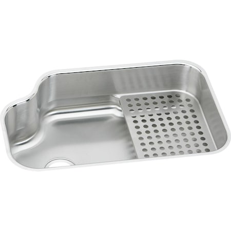 Elkay Lustertone Stainless Steel 32 X 21 X 8 Single Bowl Undermount Sink Kit MYSTIC3021BG